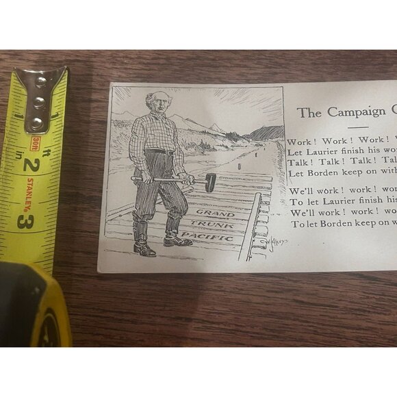 Wilfrid Laurier Prime Minister Canada The Campaign Cry 1900 Postcard - Picture 2 of 6